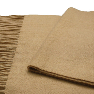 Camel Cashmere Scarf Woven Plain - Hommard