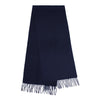 Navy Cashmere Scarf Woven Plain - Hommard