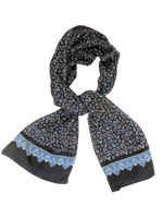 Silk Navy Paisley Scarf 