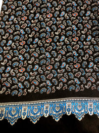 Grey Paisley 100% Silk Scarf 157 x 27 cm - Hommard