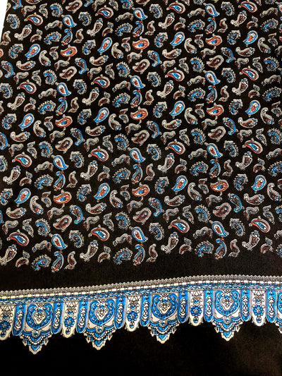 Grey Paisley 100% Silk Scarf 157 x 27 cm - Hommard