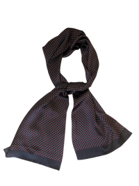 Black Red Small flower Silk Scarf