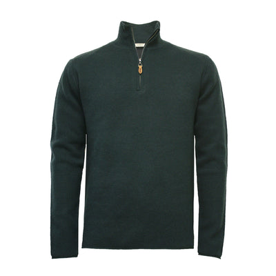 Green Men´s Cashmere fully Lined Golf Sweater half zip Orion - Hommard