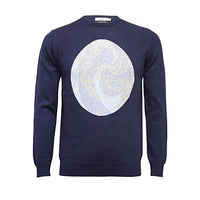 Men´s Crew Neck Sweater with Intarsia Wave design - Hommard