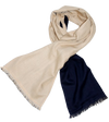 Pashmina double face scarf Navy Camel