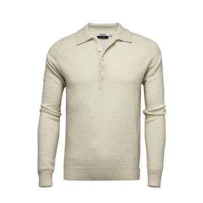 Men´s Cashmere Polo Neck Sweater Porter - Hommard Woolwhite