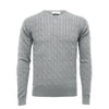 Silver Grey Men´s Cashmere Crew Neck Cable Sweater - Hommard
