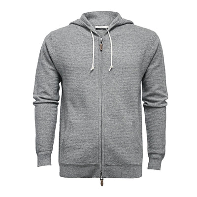 Men´s Hooded Cashmere Sweater in small Herringbone stitch Cervinia - Hommard