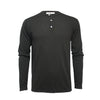Men´s Jersey Henley T Shirt black Long Sleeves St Tropez - Hommard