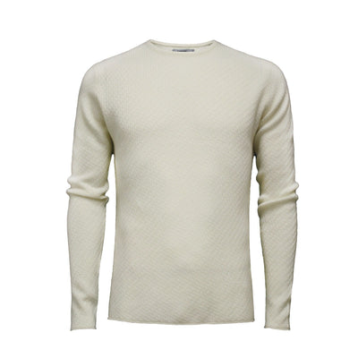 Men´s Cashmere Sweater Crew Neck Cabo in Carbon stitch - Hommard