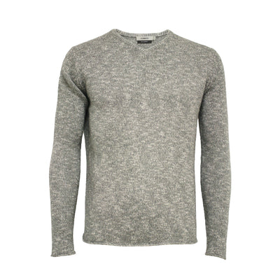 Melange V Neck Sweater Saturn Grey white