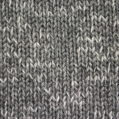 Melange Cashmere V Neck Sweater in Jersey Stitch Grey White detail