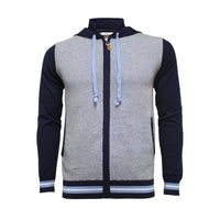 Hooded Cottom Cashmere Sweater in birdseye stitch Deauville 