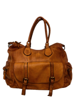 Light Brown Leather Saddle Bag - Hommard