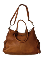 Light Brown Leather Saddle Bag - Hommard