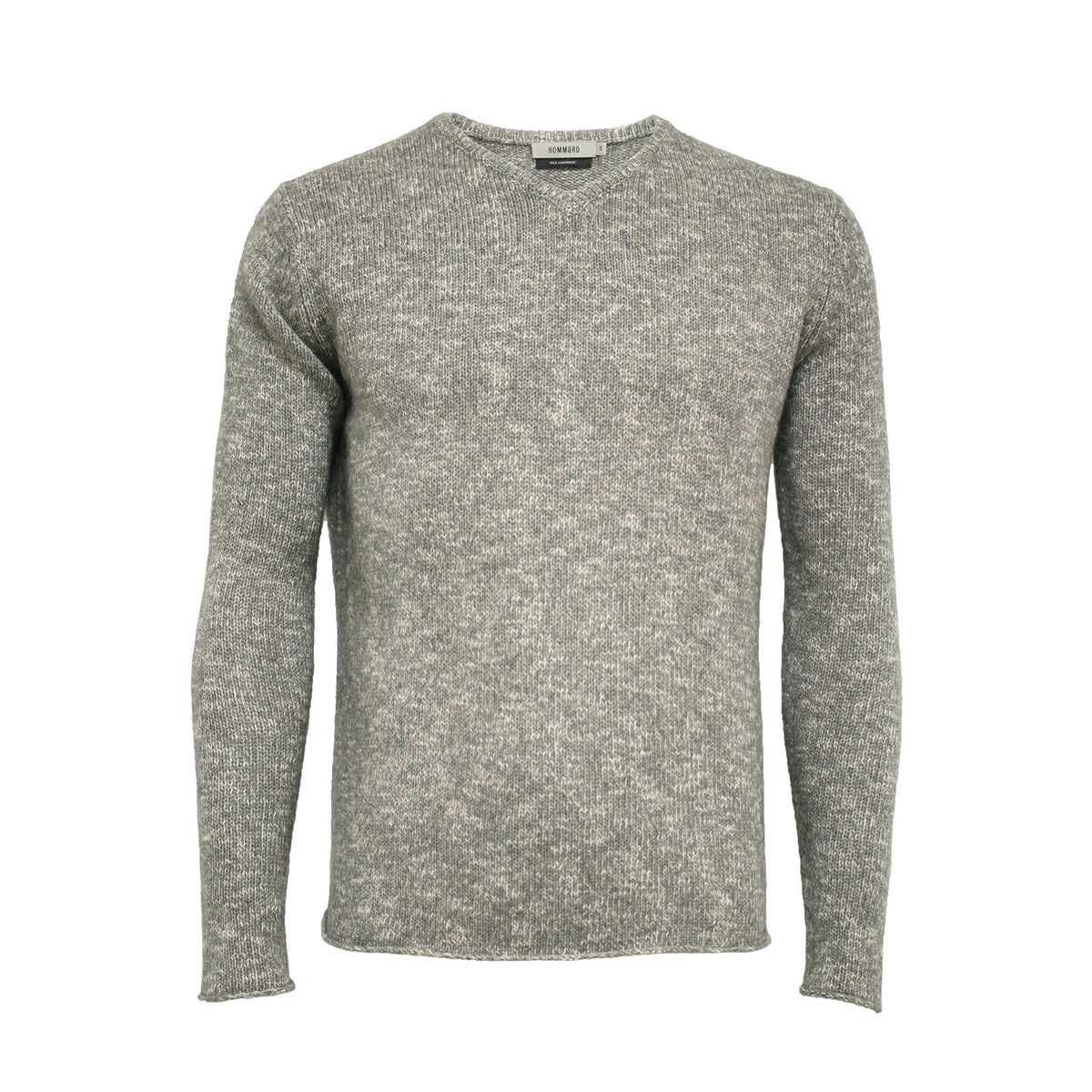 Melange V Neck Sweater Saturn Grey white 