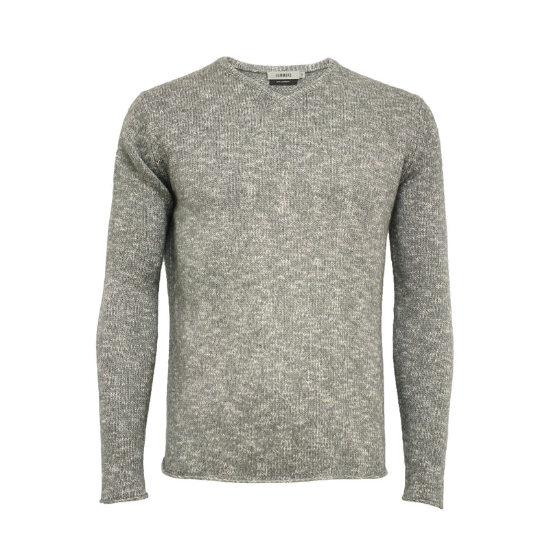 Melange V Neck Sweater Saturn Grey white 