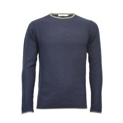 Men´s Cashmere Crew Neck Sweater Shuttle in Rice Stitch - Hommard