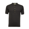 Silk Polo Shirt 5 Buttons Black St Barths