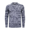 Cashmere Sweater Polo Neck heavy Jersey Melange Navy Grey Stelvio