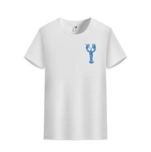 T-Shirt Blue Lobster on chest White