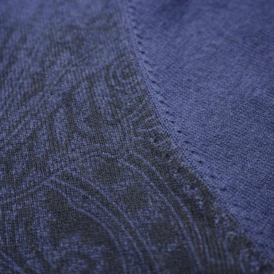 Cotton Cashmere Polo Shirt Printed Navy Tavarua detail
