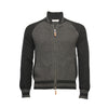 Grey Black Men´s Cashmere Bomber Jacket in Honey comb stitch Toharu - Hommard