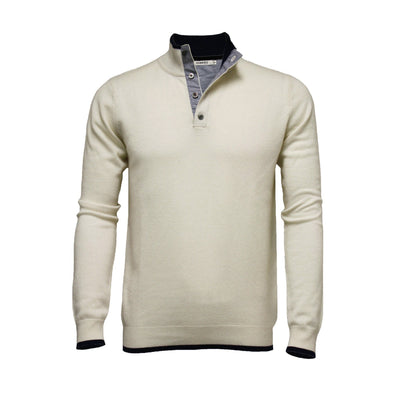 Men´s Cashmere Sweater Button Neck Silk Cashmere - Hommard