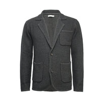 Charcoal Men´s Knitted Seed Stitch Jacket Tura - Hommard