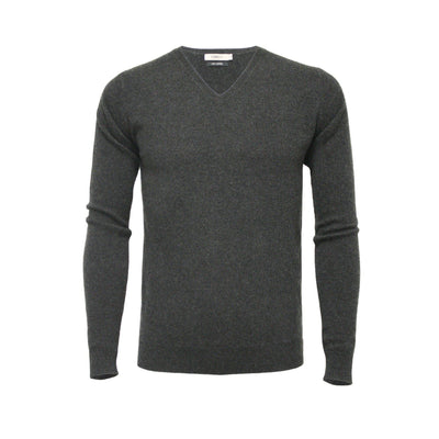Men´s Cashmere V Neck Sweater - Hommard Charcoal
