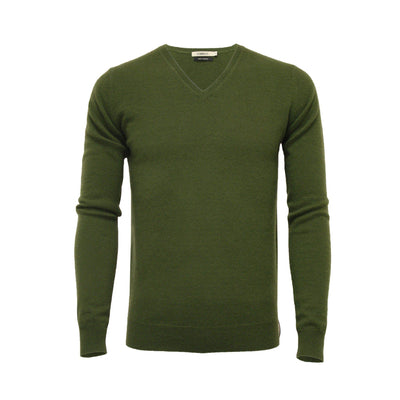 Men´s Cashmere V Neck Sweater - Hommard Hunting green