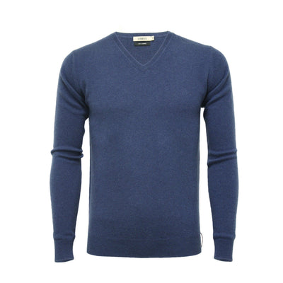 Men´s Cashmere V Neck Sweater - Hommard Jeans Blue