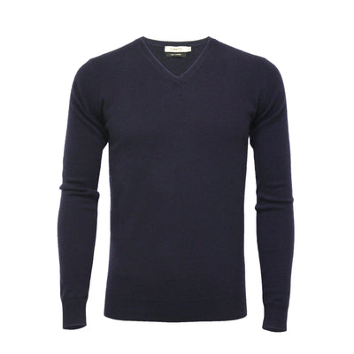 Men´s Cashmere V Neck Sweater - Hommard Dk Navy