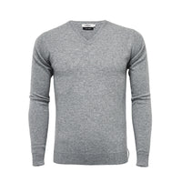 Men´s Cashmere V Neck Sweater - Hommard Silver