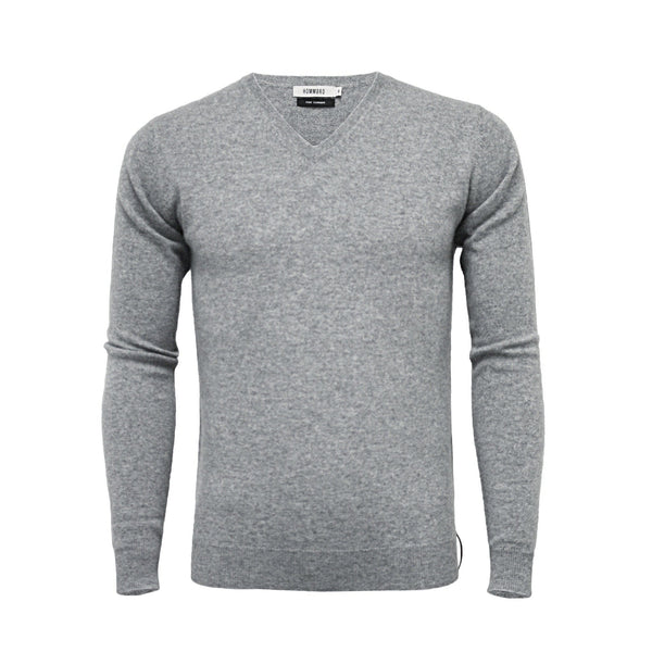 Men´s Cashmere V Neck Sweater - Hommard Silver