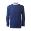 Blue Men´s Cashmere Crewneck Sweater in heavy seed stitch knit Vence - Hommard