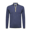 Jeans Grey Cashmere Zip Neck Sweater Verbier in pique stitch