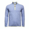 Light Blue Cashmere Zip Neck Sweater Verbier in pique stitch