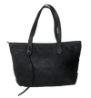 Black Woven Leather Tote Bag