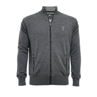 Charcoal Grey Men´s Cashmere Zipper Cardigan Porto - Hommard