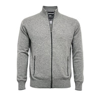 Charcoal Grey Men´s Cashmere Zipper Cardigan Porto - Hommard