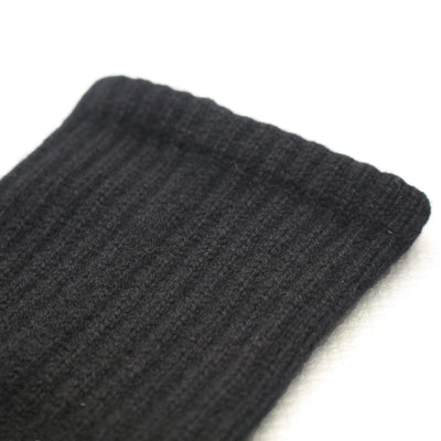 Cashmere Ribbed Socks Black rib detail