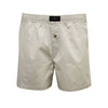 Woven Cotton Boxer Shorts White Beige Dot