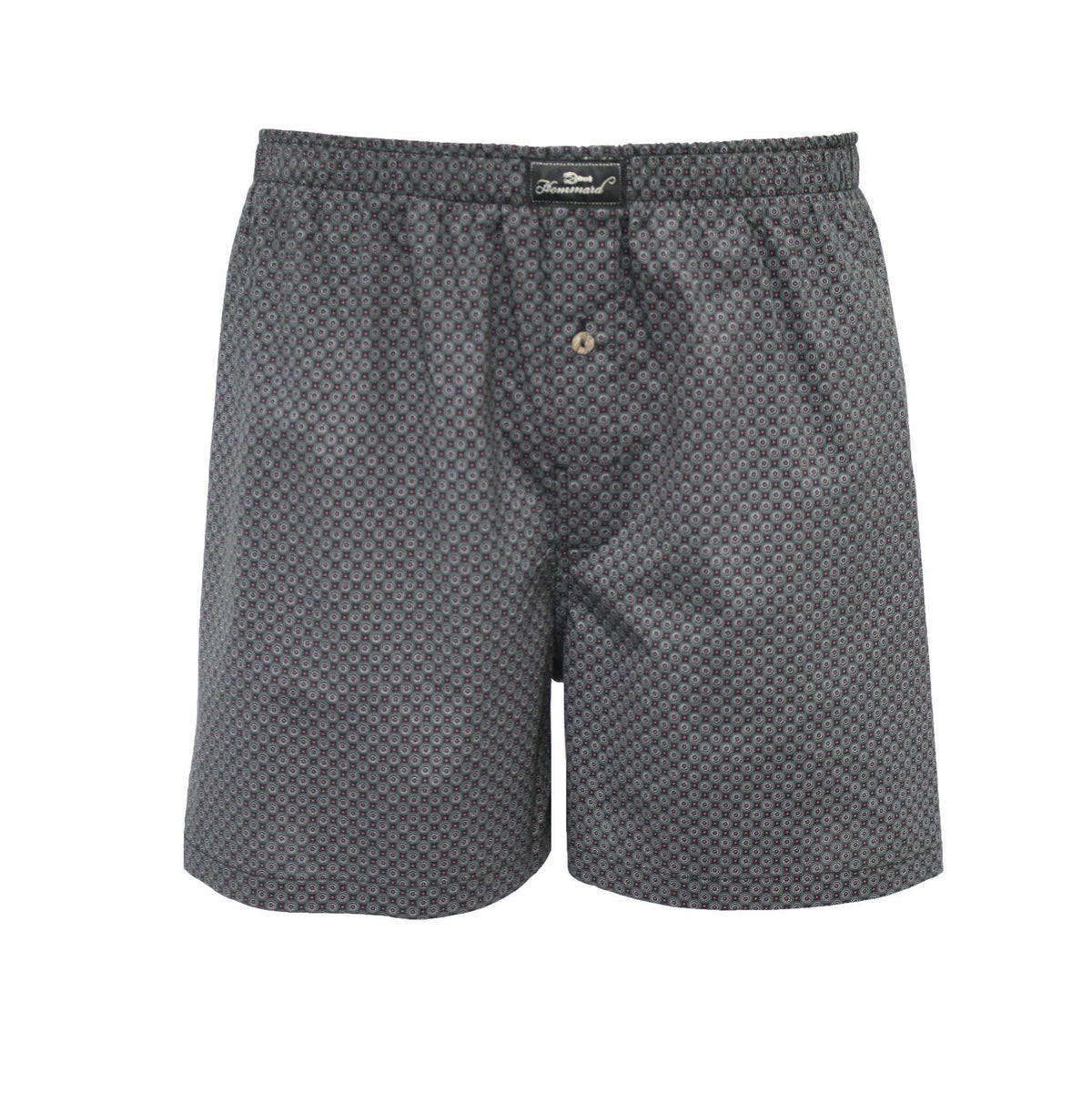 Navy Red Dot Men´s Woven Cotton Boxer Shorts - Hommard