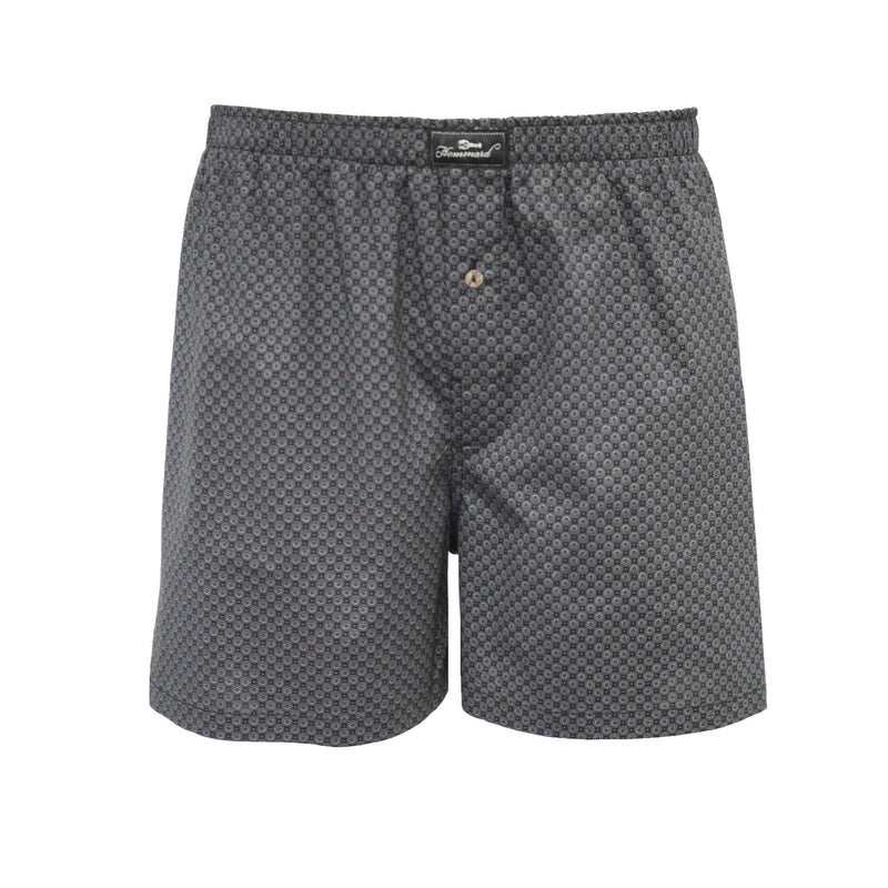Navy Red Dot Men´s Woven Cotton Boxer Shorts - Hommard