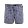 Woven Cotton Boxer Shorts Blue Check design