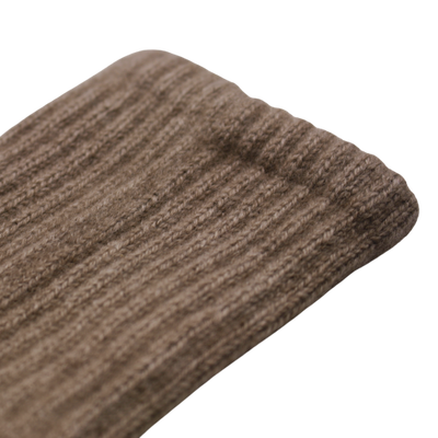 Cashmere Ribbed Socks Camel rib detail