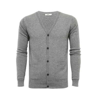 Silver Grey Men´s Cashmere Cardigan - Hommard