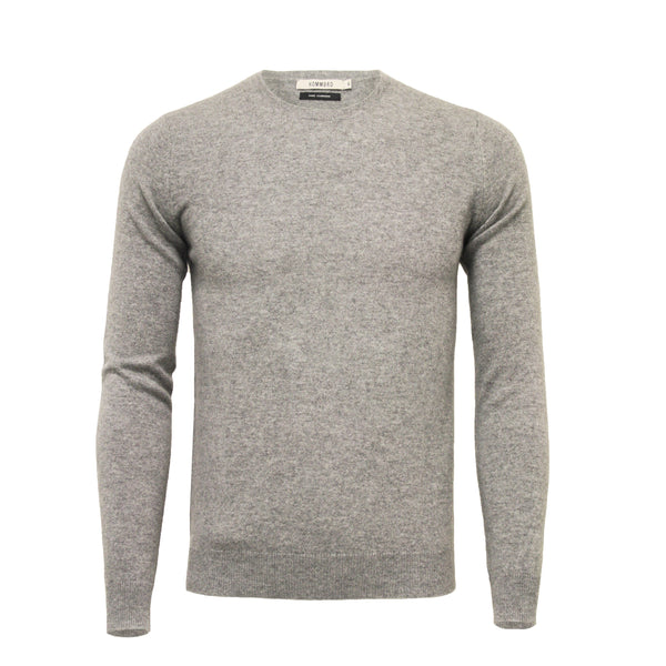 Silver Grey Men´s Cashmere Crew Neck Sweater - Hommard