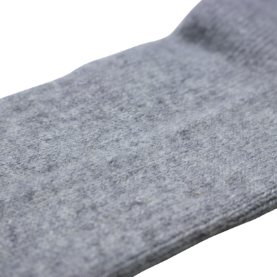 Cashmere Ribbed Socks Silver Grey mid rib detail